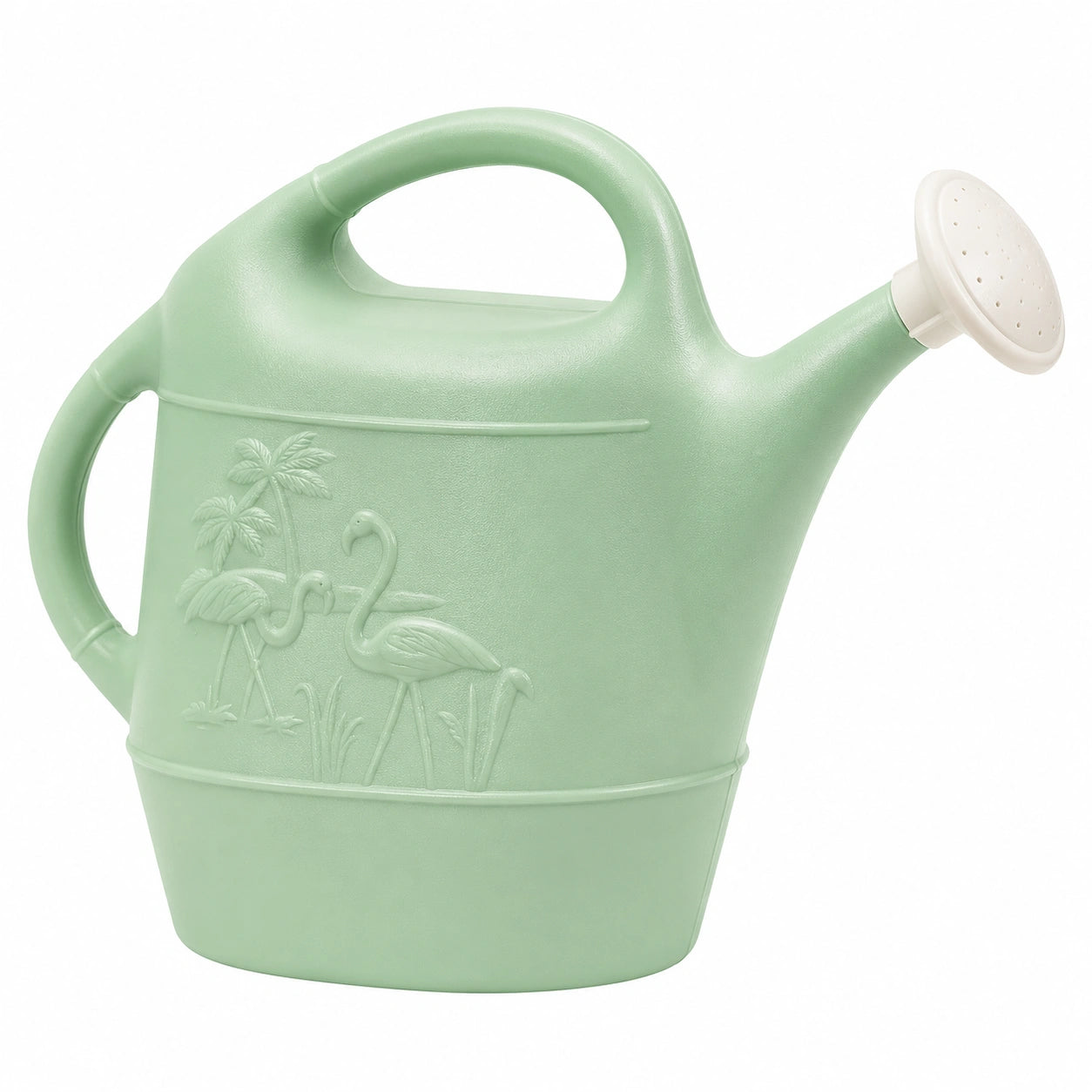 Arrosoir vert avec motifs de flamants roses 5L