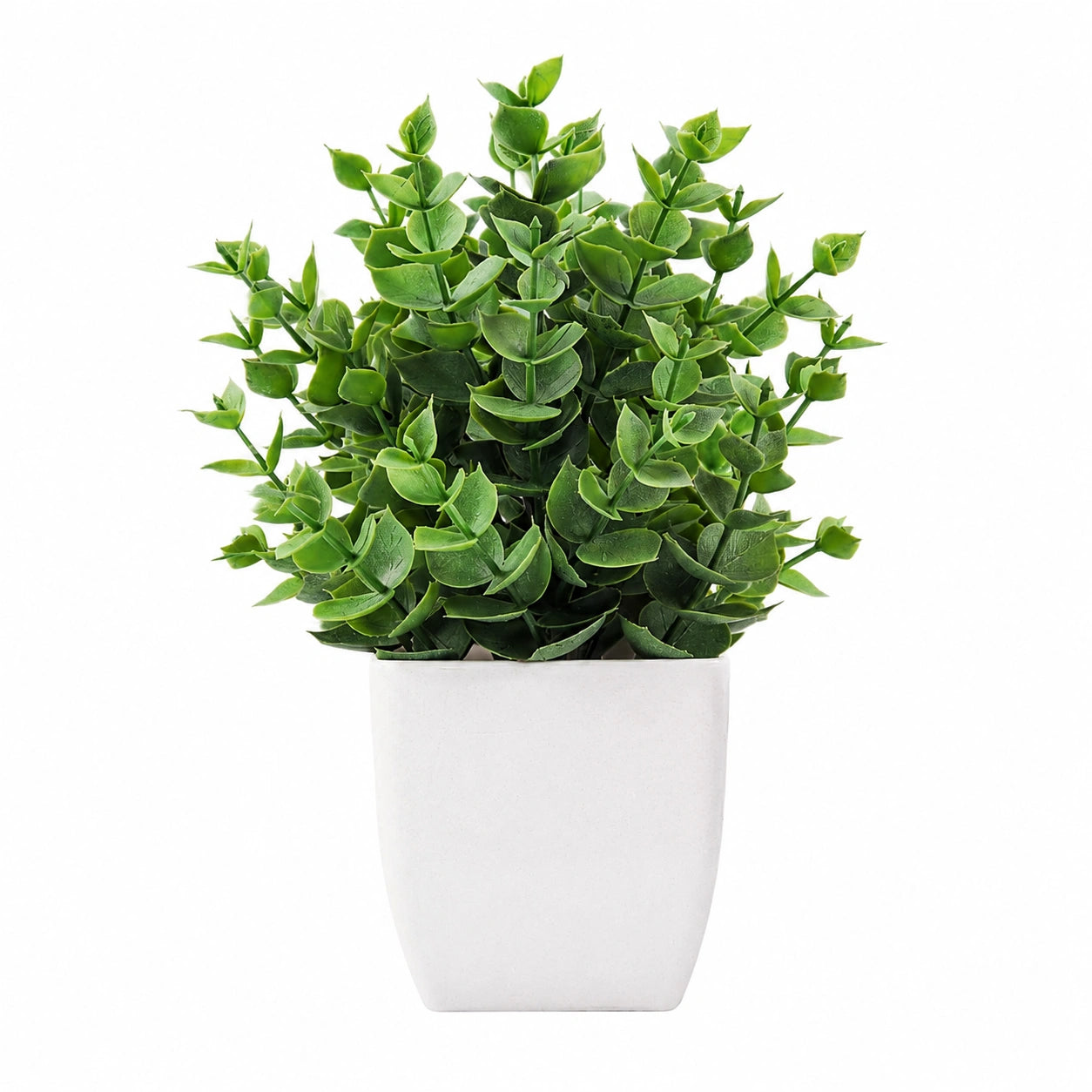 Plante artificielle décorative en pot blanc