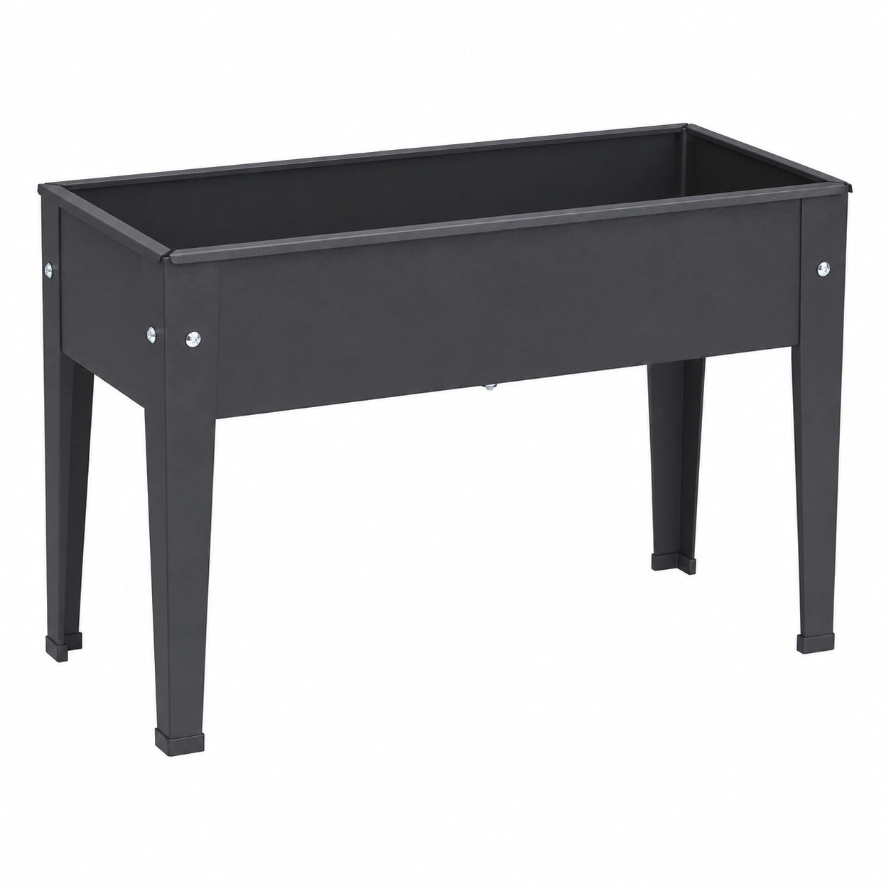 Jardinière surélevée en métal noir pour extérieur