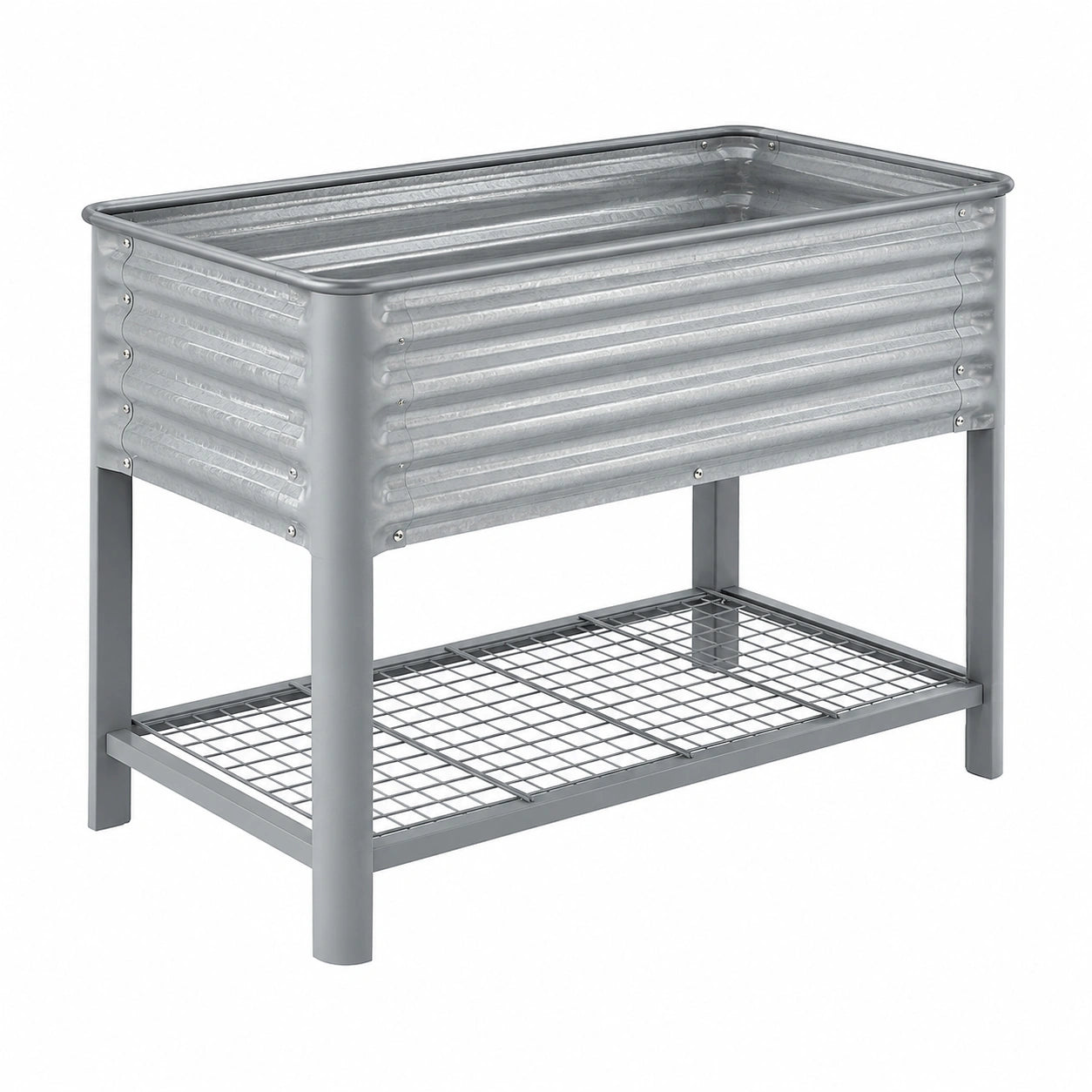 Bac de jardin surélevé en métal gris 80x40x80 cm
