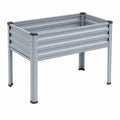 Jardinière surélevée rectangulaire grise pour extérieur