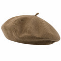 Béret en Laine à Chevrons Marron