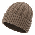 Bonnet en tricot torsadé pour adultes marron