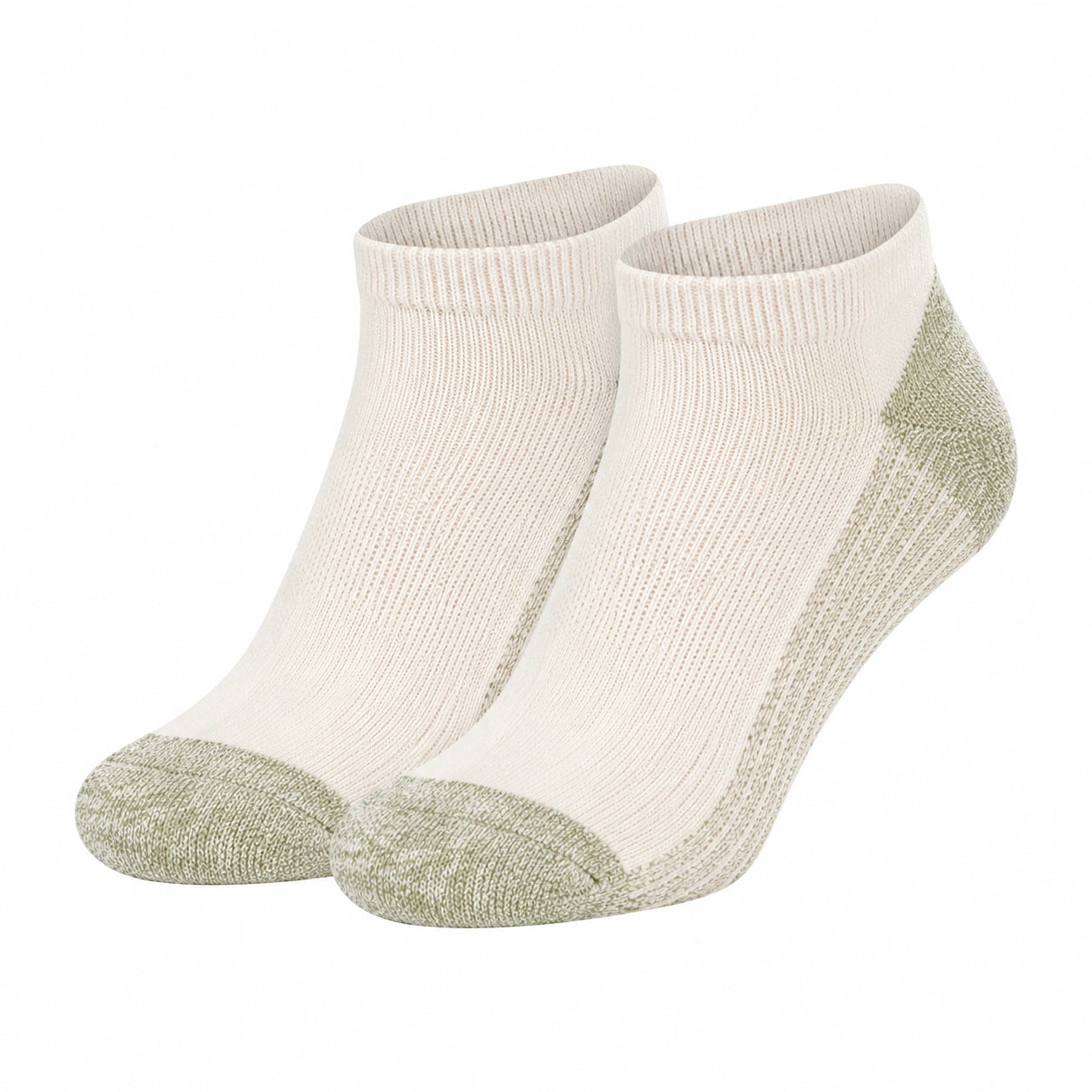 Chaussettes courtes unisexes crème et vert