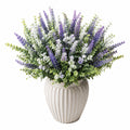 Arrangement Floral de Lavande Artificielle avec Pot en Céramique, 32 cm