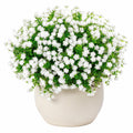 Plante Artificielle avec Fleurs Blanches en Pot en Céramique Blanche